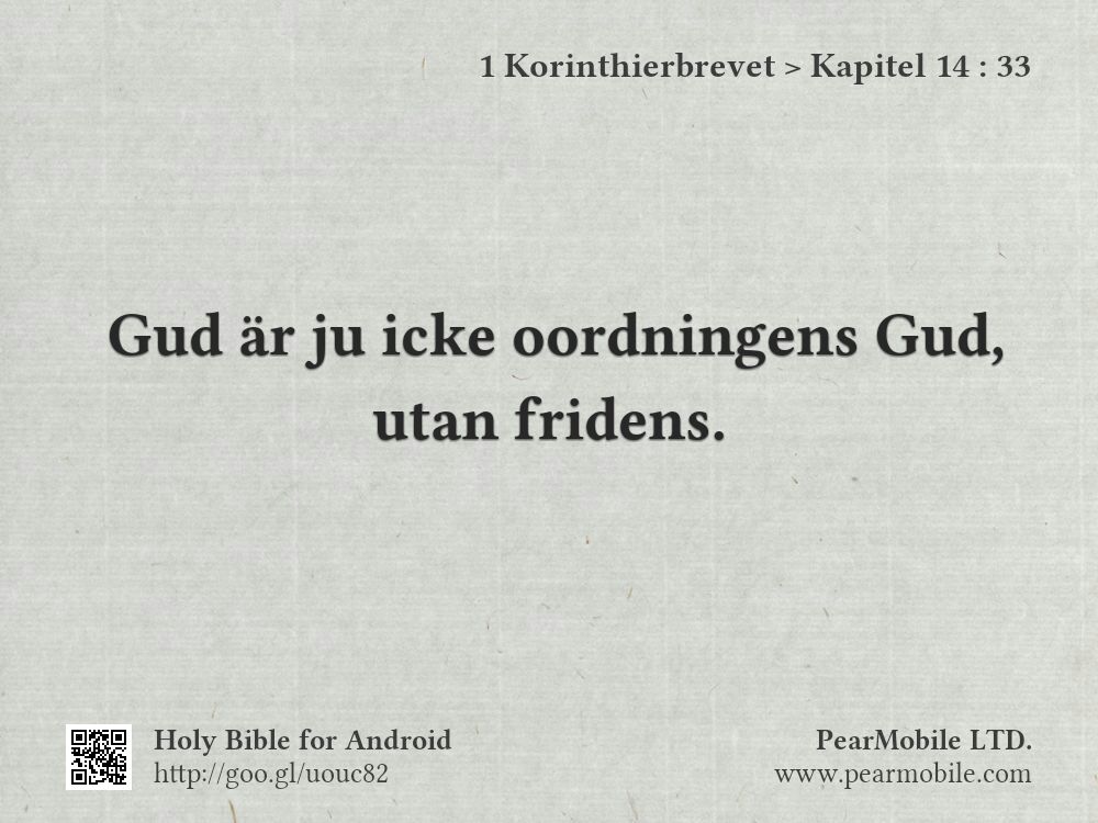 1 Korinthierbrevet, Kapitel 14:33